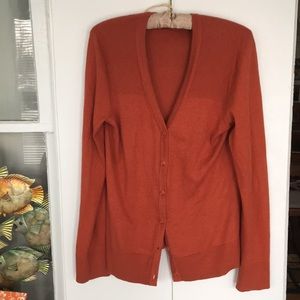 S/M Eddie Bauer Christine v neck cardigan orange